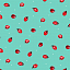 Ткань хлопок пэчворк красный бирюзовый, птицы и бабочки, Henry Glass (арт. 237072)