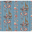 Ткань хлопок пэчворк синий, цветы бордюры животные, Moda (арт. 42350-12)