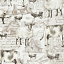 Ткань хлопок пэчворк бежевый, надписи ферма животные, Timeless Treasures (арт. 235461)