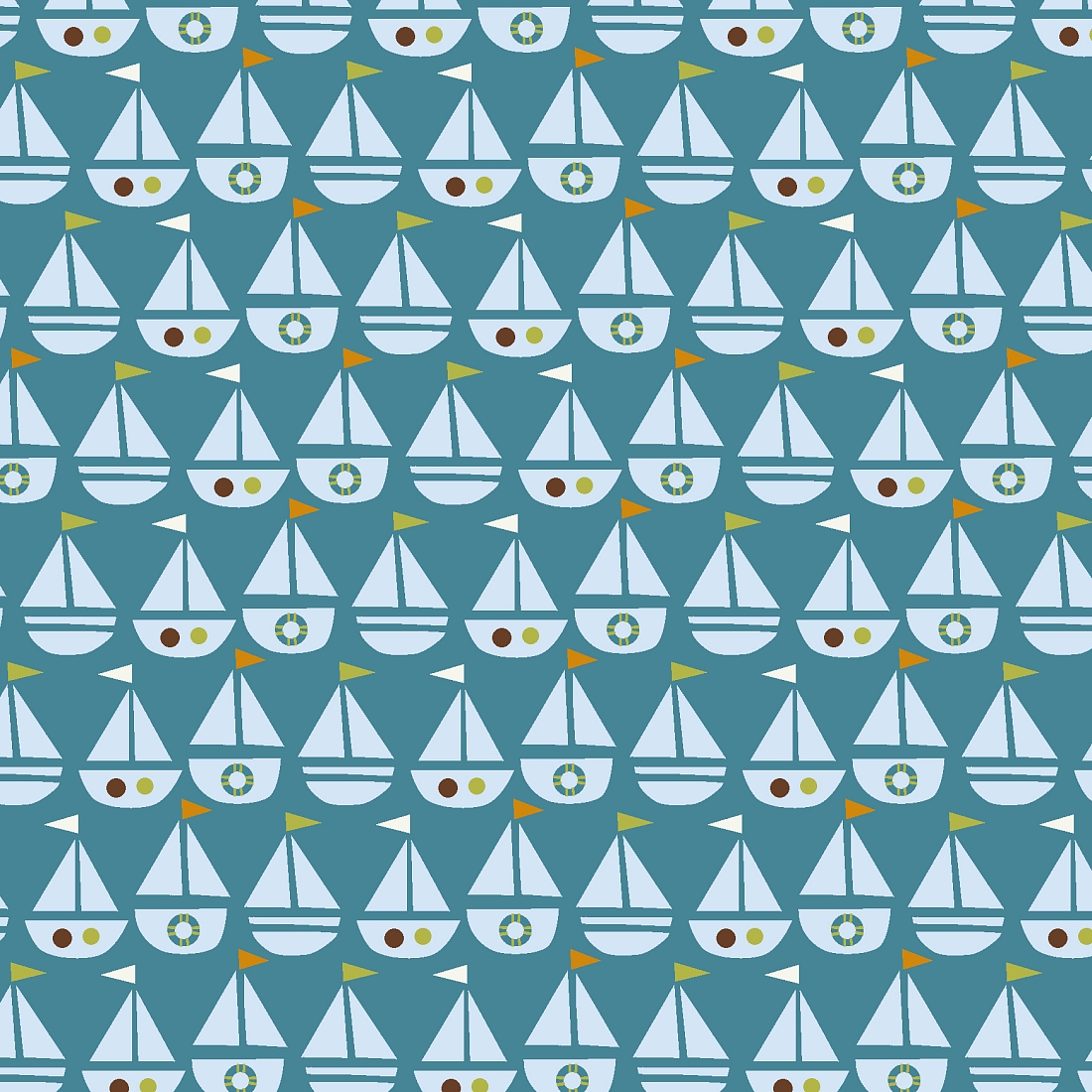 Ткань хлопок для пэчворка синий, детская тематика морская тематика, Windham Fabrics (арт. 236907)