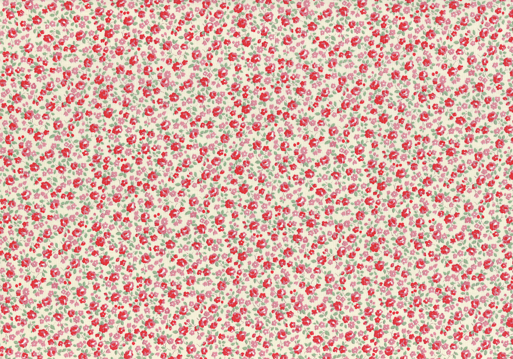 Ткань хлопок пэчворк красный, мелкий цветочек, Lecien (арт. 206757)
