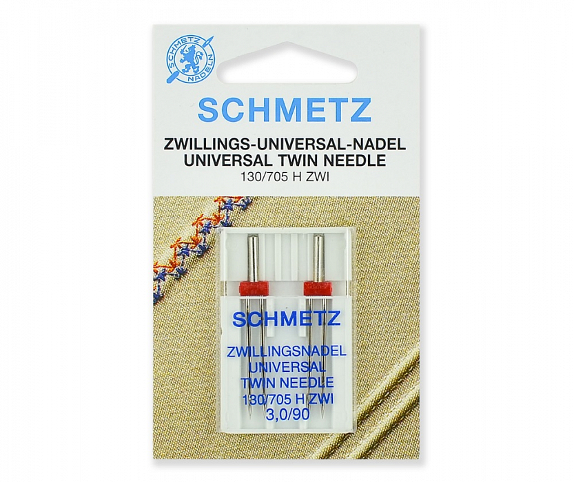 Иглы стандартные Schmetz двойные № 90/3.0 2 шт.
