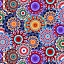 Ткань хлопок для пэчворка разноцветные, цветы, Blank Quilting (арт. 9885-70)