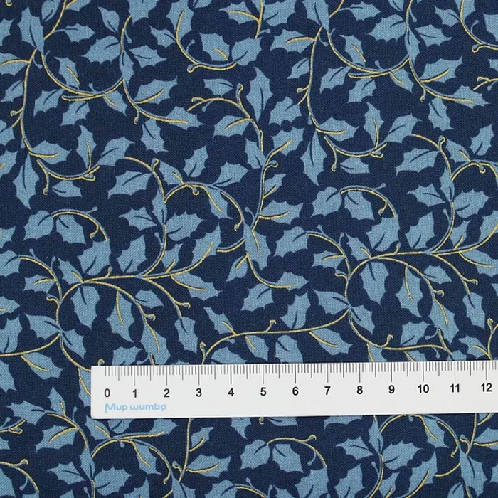 Ткань хлопок пэчворк синий, флора, P&B (арт. CHSH 5077 N)