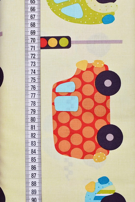 Ткань хлопок пэчворк разноцветные, детская тематика транспорт, ALFA (арт. AL-8861)
