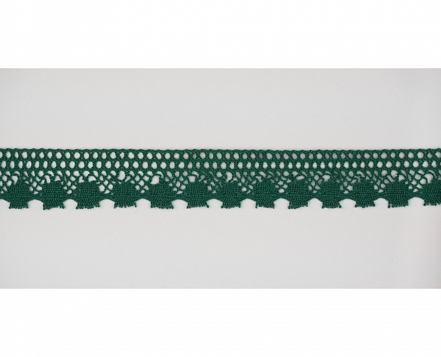 Кружево вязаное хлопковое Alfa AF-062-063 17 мм зеленый
