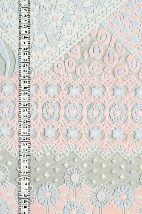 Ткань плюш домашний текстиль разноцветные, цветы пастельные тона, ALFA C (арт. 245589-14)