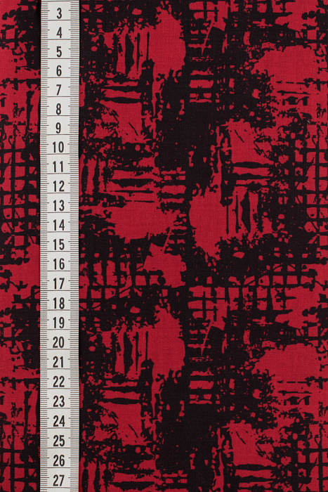 Ткань хлопок пэчворк красный черный разноцветные, , ALFA (арт. 213110)
