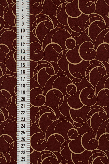 Ткань хлопок пэчворк бордовый, завитки, ALFA (арт. 232350)