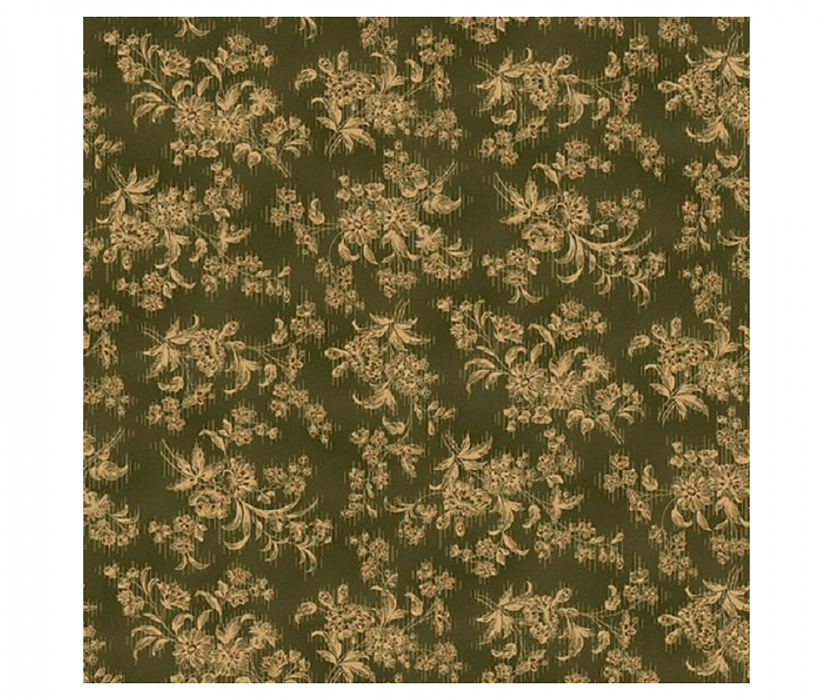 Ткань хлопок пэчворк зеленый, цветы, Henry Glass (арт. 9676-66)