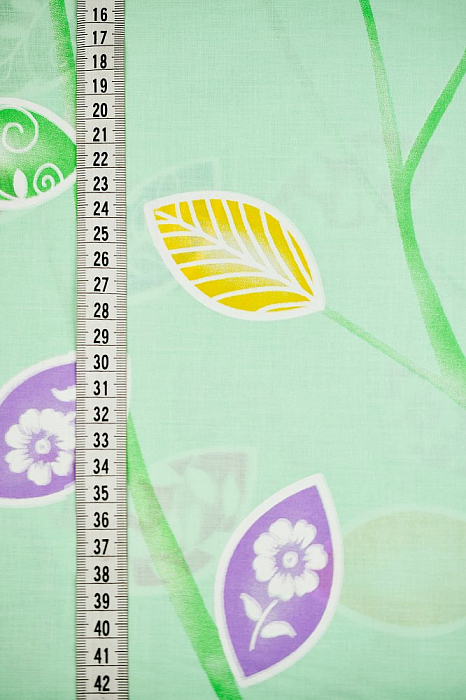 Ткань саржа плательные ткани зеленый, цветы, ALFA C (арт. 261571-15)