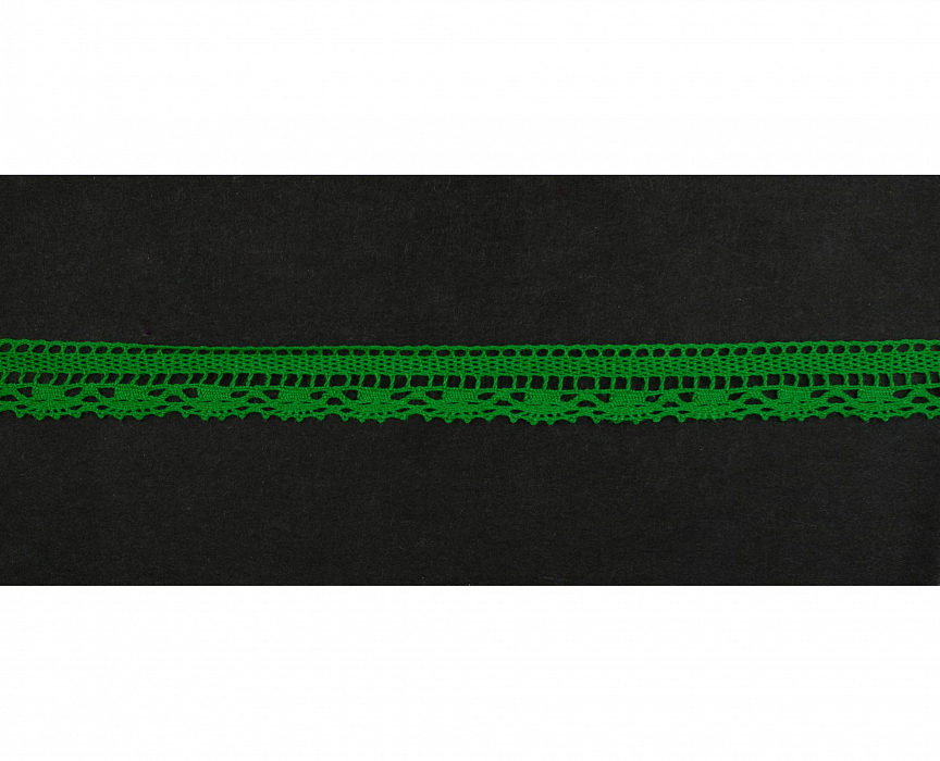 Кружево вязаное хлопковое Alfa AF-001-062 16 мм зеленый