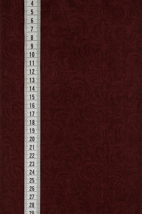 Ткань хлопок пэчворк бордовый, завитки, ALFA (арт. 232360)