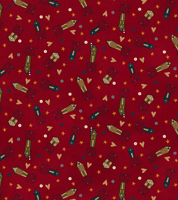 Ткань хлопок пэчворк бордовый, необычные, Henry Glass (арт. 8642-88)