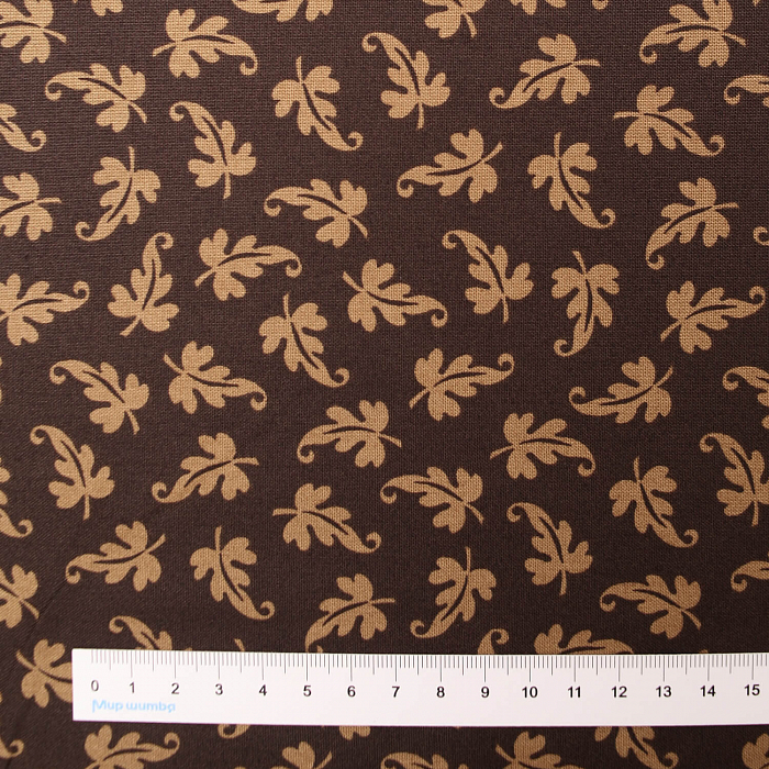 Ткань хлопок пэчворк коричневый, цветы, Maywood Studio (арт. MAS9705-A)