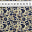 Ткань хлопок плательные ткани синий бежевый, мелкий цветочек пейсли, ALFA C (арт. 128601)