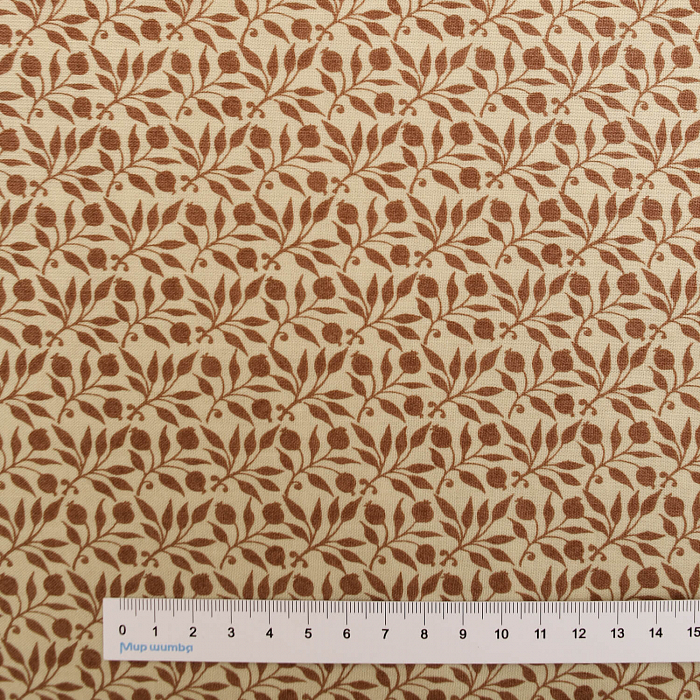 Ткань хлопок пэчворк коричневый, флора, FreeSpirit (арт. PWWM058.BLUSH)
