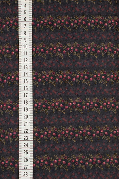 Ткань хлопок пэчворк синий розовый, мелкий цветочек полоски, ALFA Z DIGITAL (арт. 224196)