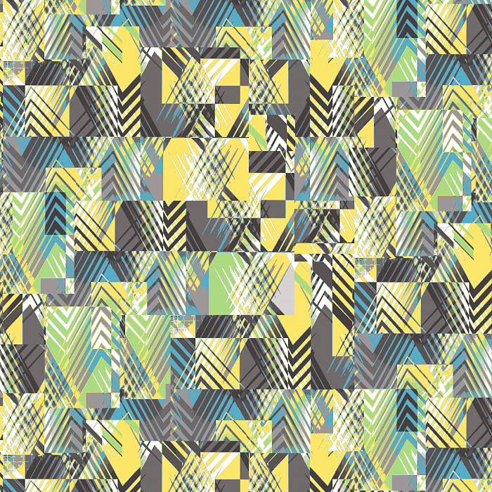 Ткань хлопок пэчворк желтый зеленый серый, необычные геометрия, Henry Glass (арт. 2190-17)