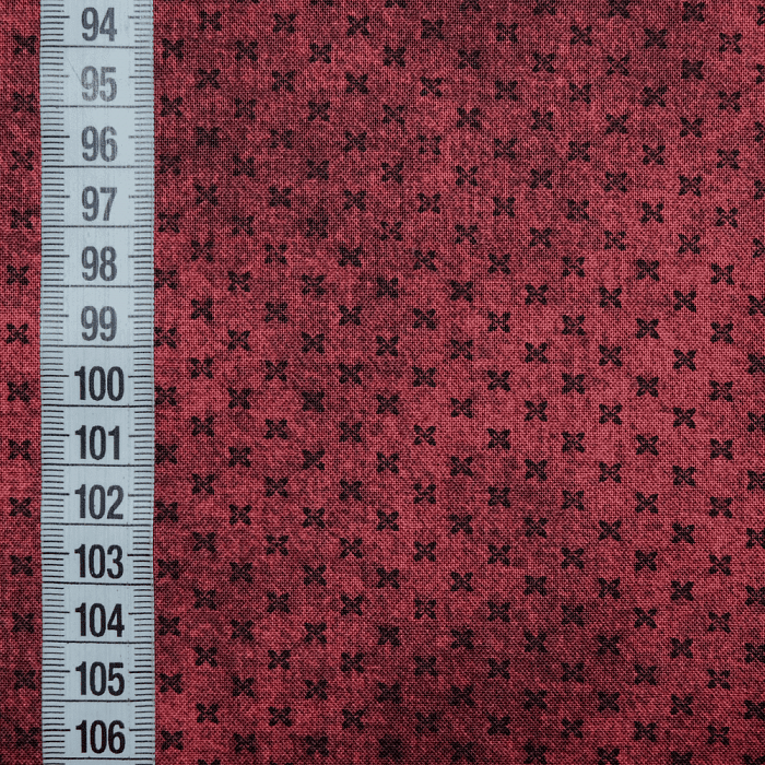 Ткань хлопок пэчворк бордовый, геометрия, Benartex (арт. 5469-10)
