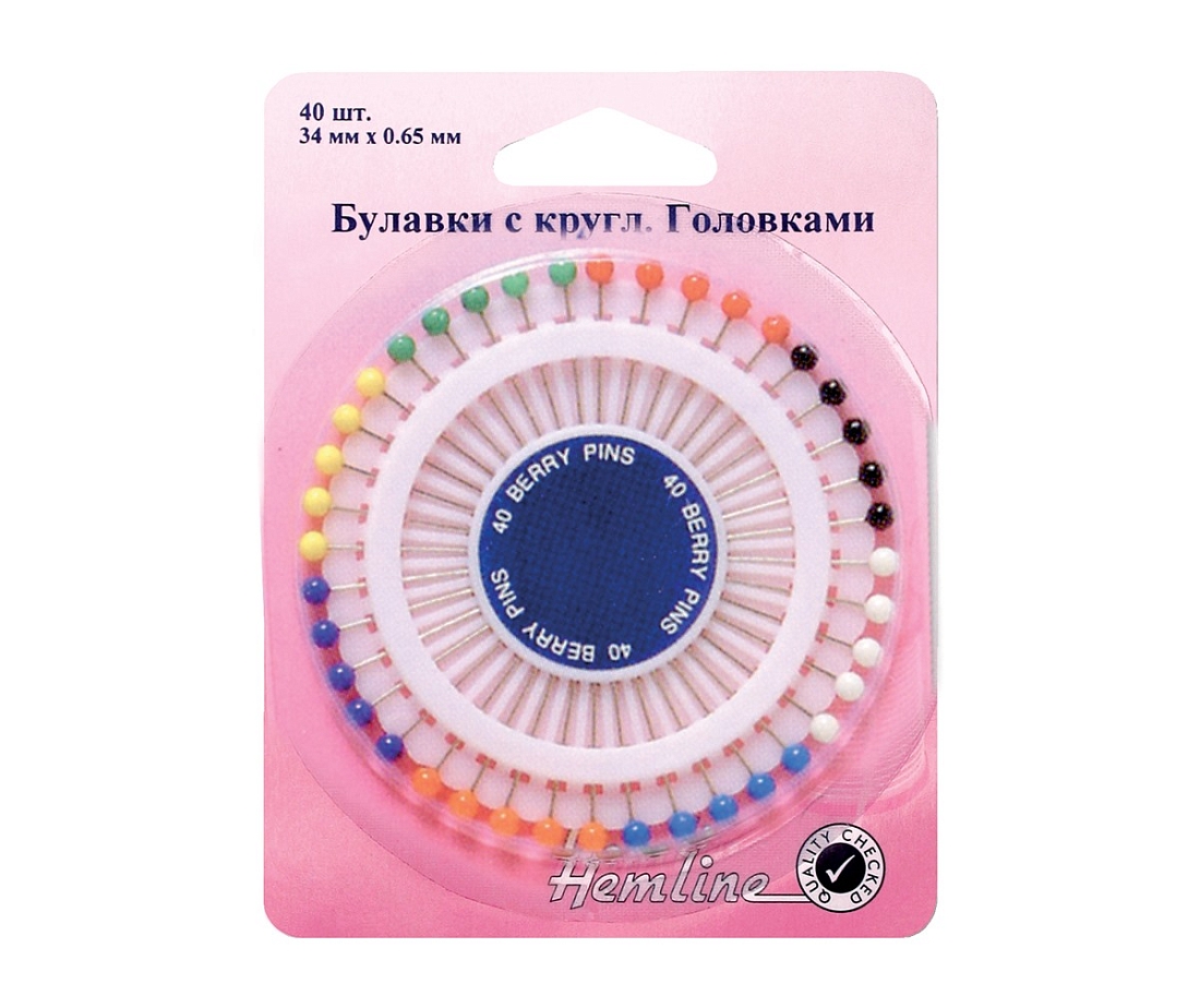 Булавки портновские на круге Hemline арт. 668 34 мм, 40 шт.