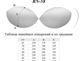 Чашечки без уступа с равномерным наполнением арт. BN-58.16 размер 75 белый