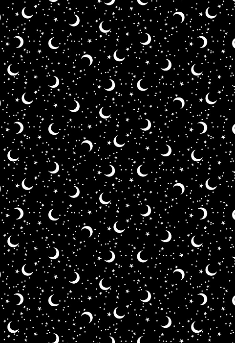 Ткань хлопок пэчворк черный, звезды космос и планеты, Benartex (арт. 8919GL-12)