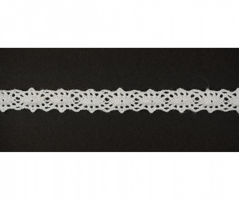 Кружево вязаное хлопковое Alfa AF-016-001 10 мм белый
