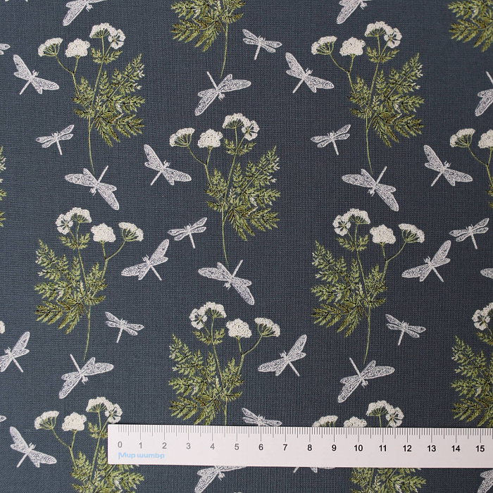 Ткань хлопок пэчворк фиолетовый, птицы и бабочки природа флора, Windham Fabrics (арт. 52319-1)