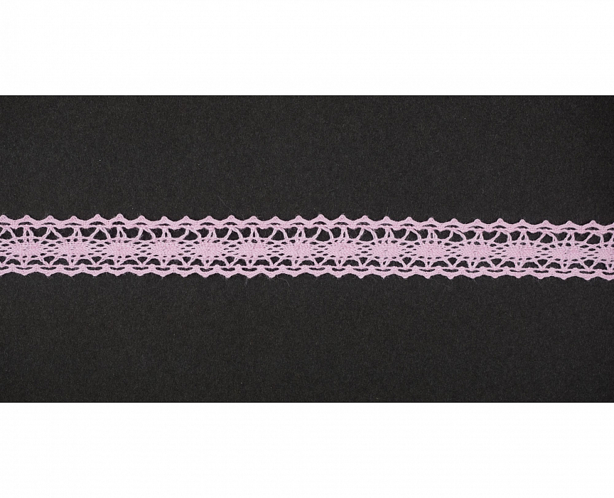 Кружево вязаное хлопковое Alfa AF-044-020 12 мм розовый