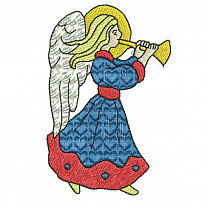 Дизайн для вышивки «Трубящий ангел в синем»