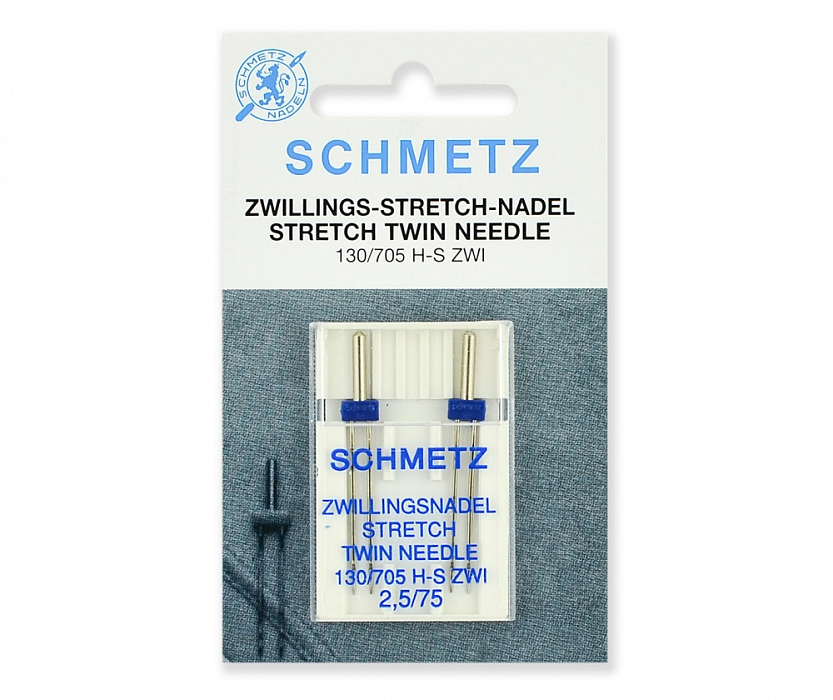 Иглы стрейч Schmetz двойные № 75/2.5 2 шт.
