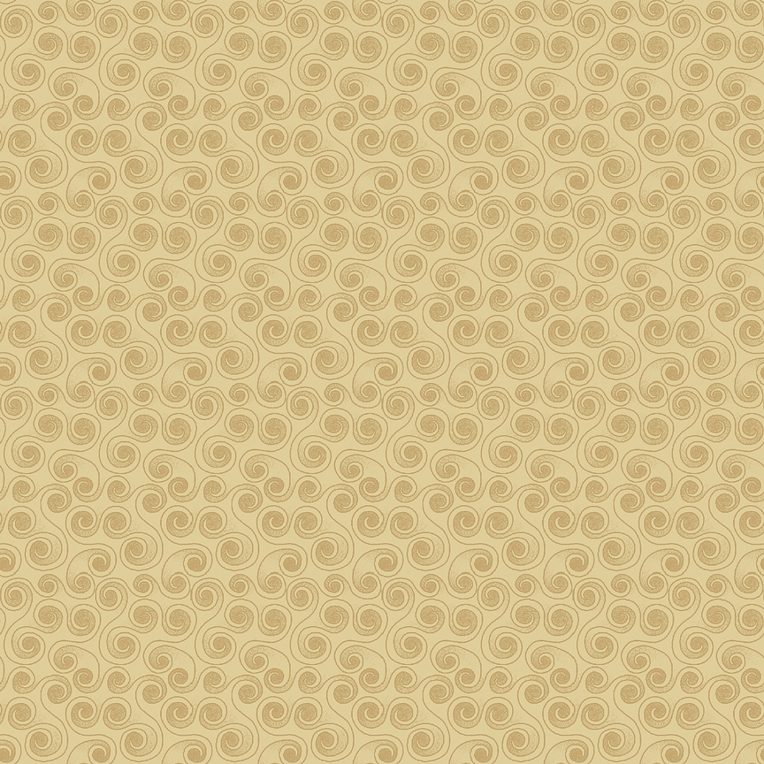 Ткань хлопок для пэчворка желтый, завитки, Benartex (арт. 0366872B)