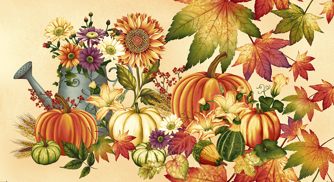 Ткань хлопок пэчворк разноцветные, ферма овощи осень, Henry Glass (арт. 2015P-44)