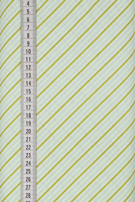 Ткань хлопок пэчворк зеленый голубой, полоски, ALFA (арт. AL-5662)