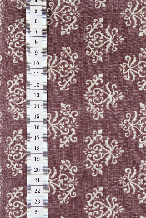 Ткань хлопок пэчворк бордовый, завитки, ALFA (арт. 225561)
