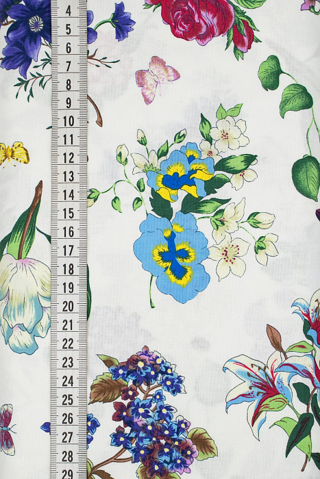 Ткань хлопок пэчворк разноцветные, цветы, ALFA (арт. 232147)