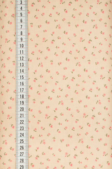 Ткань хлопок пэчворк розовый бежевый, мелкий цветочек, ALFA Z DIGITAL (арт. 224232)
