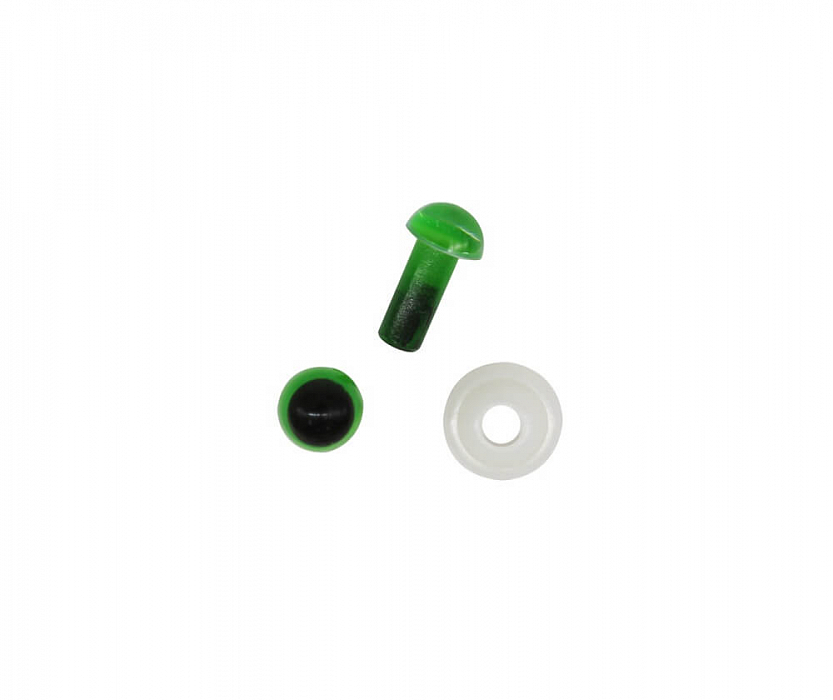 Глазки пластиковые с фиксатором 5 мм, 24 шт/упак, зеленые