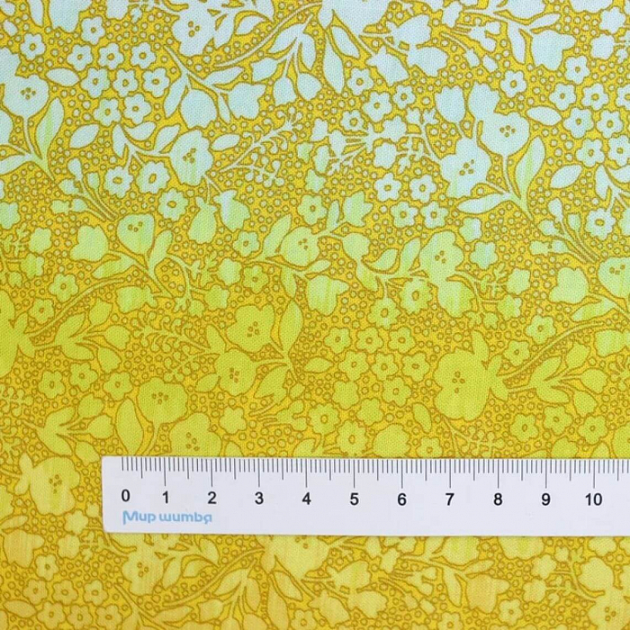 Ткань хлопок пэчворк желтый, цветы фактура, Studio E (арт. 6939-43)