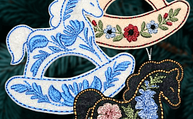 Мастер-класс ёлочная игрушка «Лошадка с вышивкой»