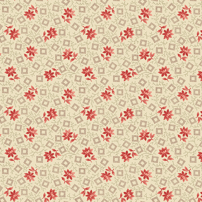Ткань хлопок пэчворк розовый бежевый, цветы геометрия, Benartex (арт. 245054)