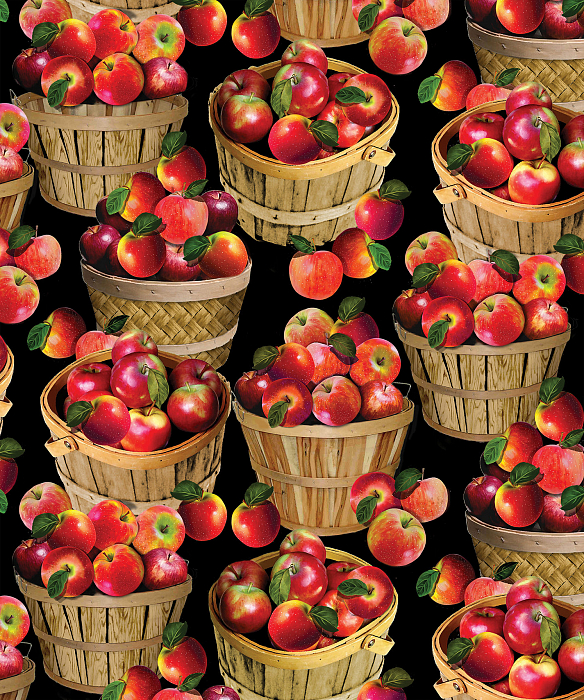 Ткань хлопок пэчворк красный, ягоды и фрукты, Benartex (арт. 8853-12)