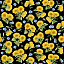 Ткань хлопок пэчворк желтый черный, цветы реалистичные, Henry Glass (арт. 253124)