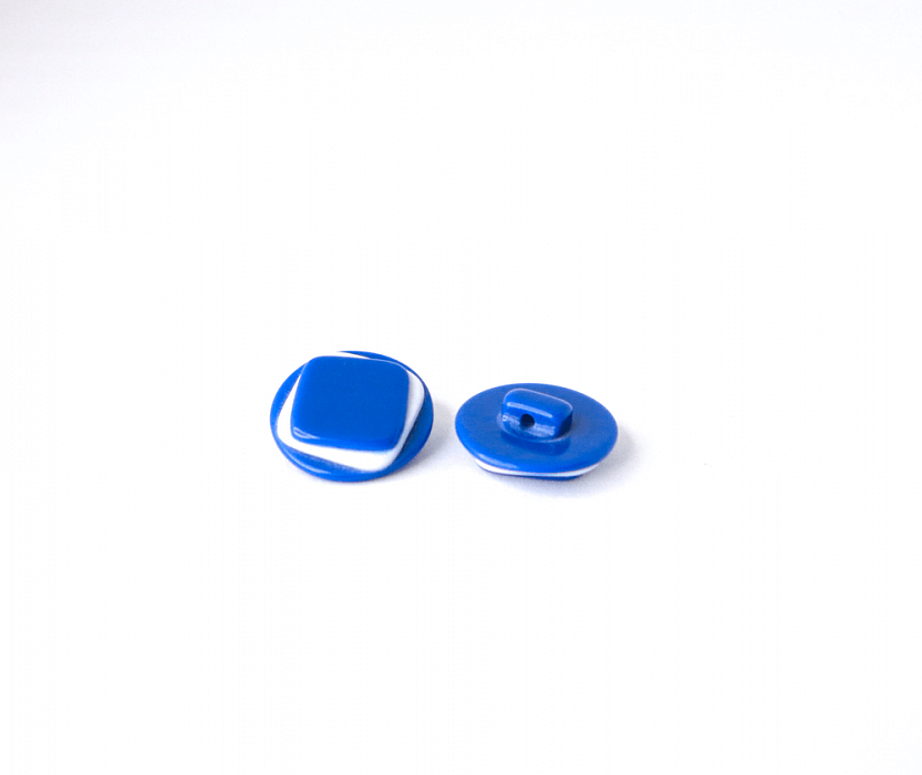 Пуговица рубашечная / блузочная пластик на ножке синий 15 мм