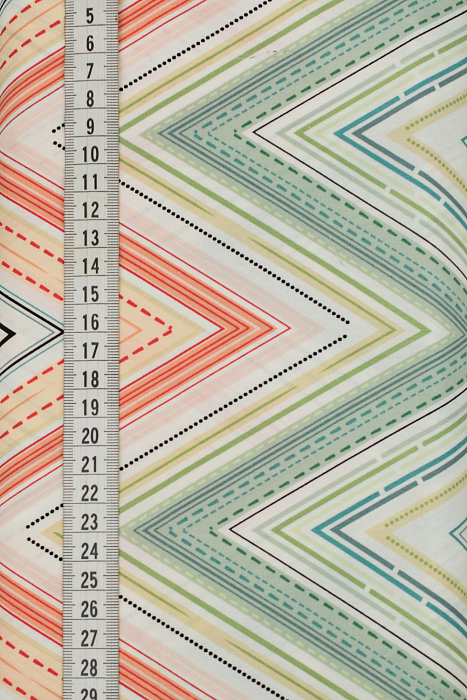 Ткань хлопок пэчворк разноцветные, полоски, ALFA (арт. 232114)