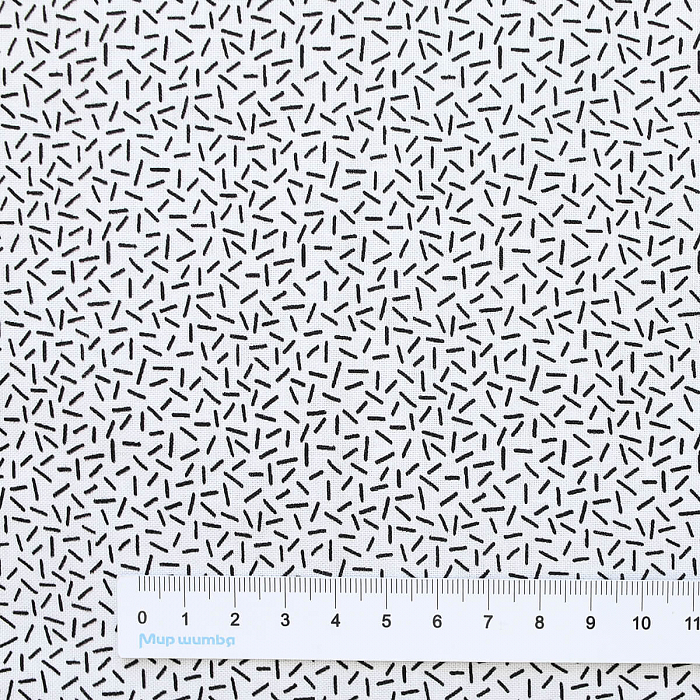 Ткань хлопок пэчворк белый, фактура геометрия, P&B (арт. 4947 WK)