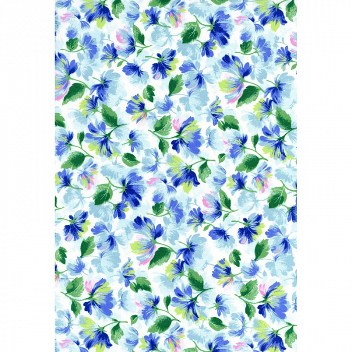 Ткань хлопок пэчворк зеленый голубой, цветы, Maywood Studio (арт. )