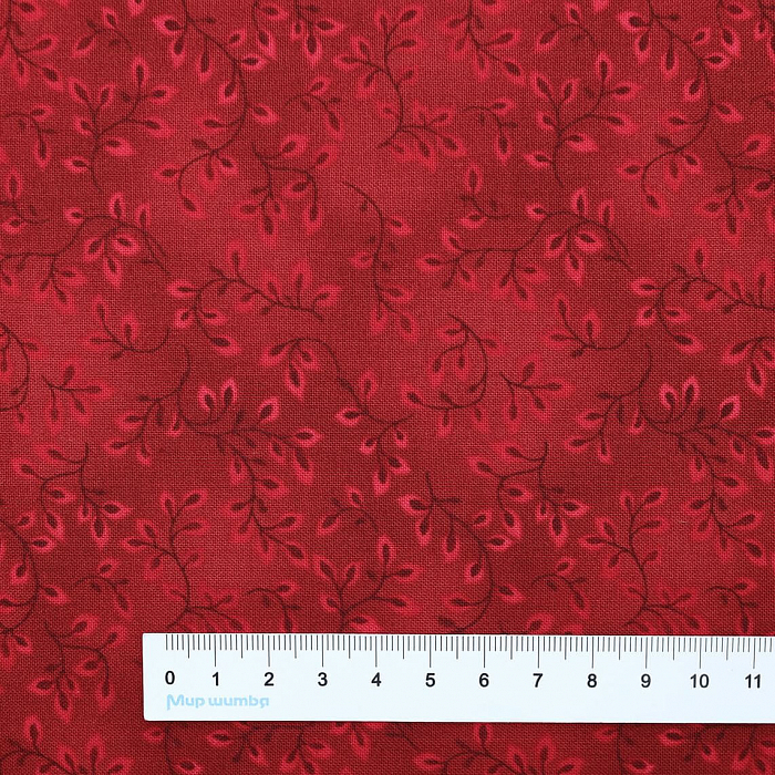 Ткань хлопок пэчворк красный, флора, Henry Glass (арт. 7755-88)
