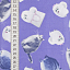 Ткань хлопок пэчворк белый серый сиреневый, коты и кошки, ALFA (арт. 234768)